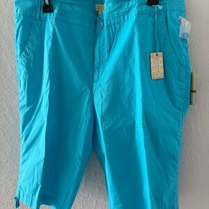 Caribbean Joe Cargo tie Shorts turquoise size 16W